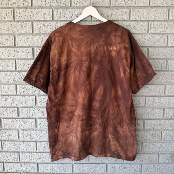 The Mountain American Flag Bald Eagle Brown Tie Dye T-Shirt Size L - Picture 2 of 3